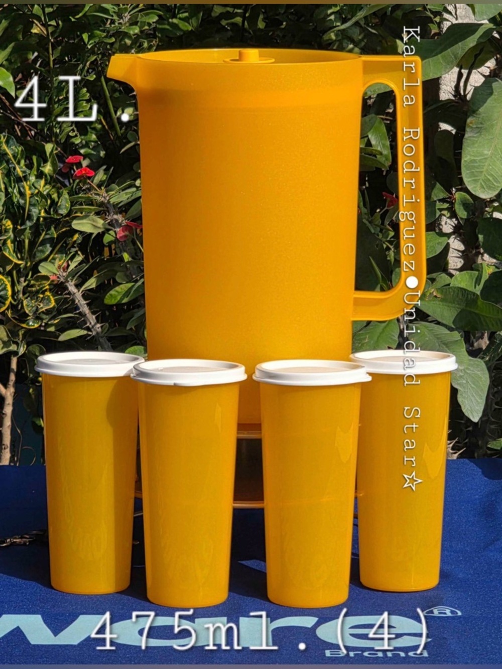 Tupperware Set Pitcher and Tumblers